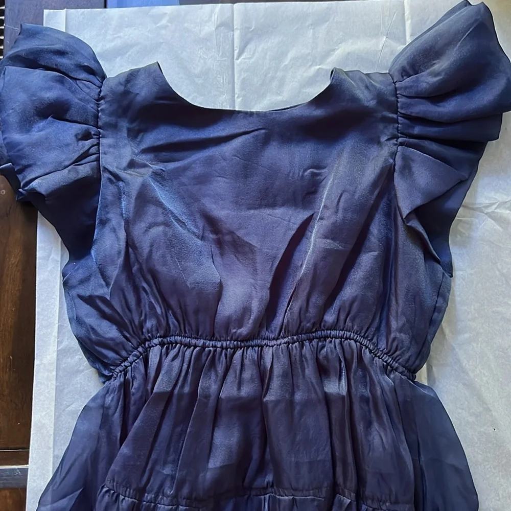 Bardot Junior Girls Oshin Organza Dress In Navy - Picture 7 of 13